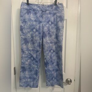 INC International Concepts Blue Tie Dye Straight Leg Capri's, Size 10